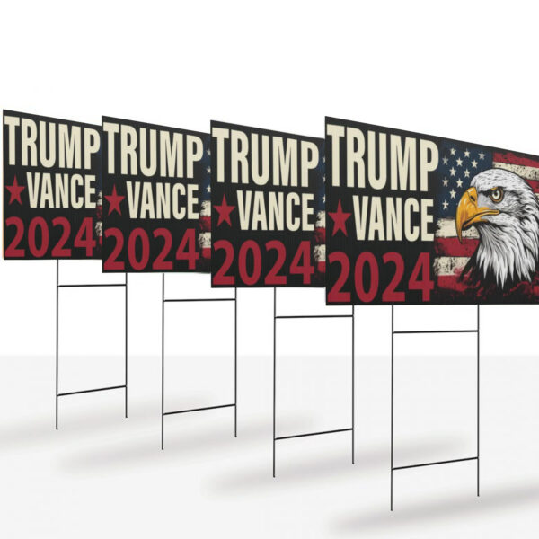 Donald Trump JD Vance 2024 Eagle Design Signs, Pro MAGA Yard Sign