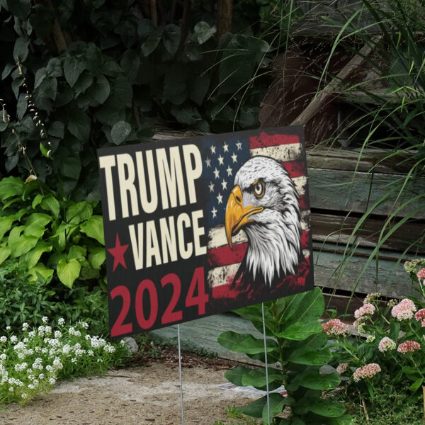 Donald Trump JD Vance 2024 Eagle Design Signs, Pro MAGA Yard Sign2