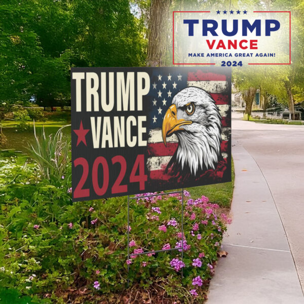 Donald Trump JD Vance 2024 Eagle Design lawn Yard Sign1