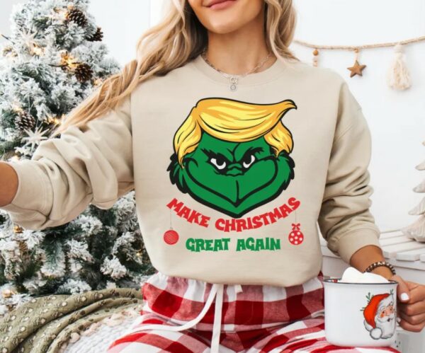 Donald Trump Make Christmas Great Again Sweatshirt, Funny Trump Christmas Shirt, President Trump Tee, Trump MAGA Shirt1