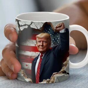 Donald Trump Patriotic 11oz and 15oz Mug Wrap Design PNG, USA American Flag Pride, Inspirational President Mug Political Coffee Cup Gift