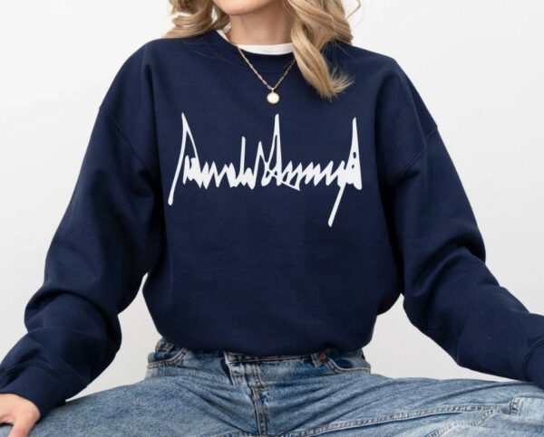 Donald Trump Signature Sweatshirt, Trump 2024 Hoodie, Take America Back, Trump 2024, American Flag1