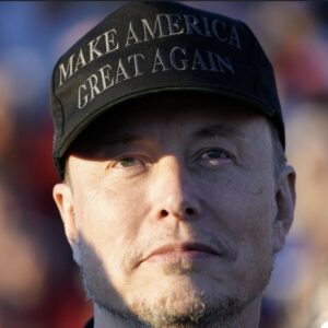 Elon Musk at Trump rally I'm dark MAGA Hat