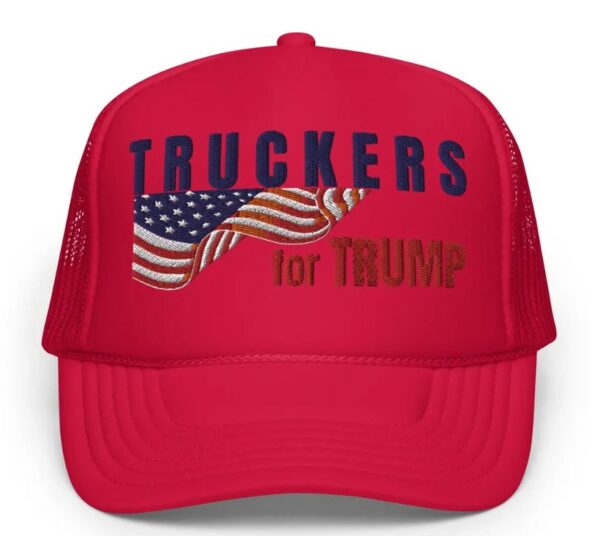 Embroidered Truckers for Trump Hat, Take America Back, Trump Rally Supporter Cap, Patriotic Flag Support Trump Hat, 2024 Election Gift.