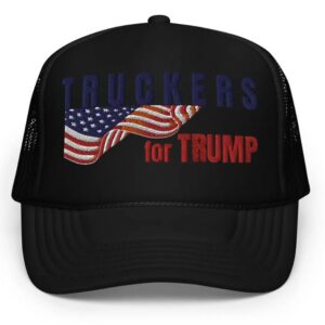 Embroidered Truckers for Trump Hat, Take America Back, Trump Rally Supporter Cap, Patriotic Flag Support Trump Hat, 2024 Election Gift.2