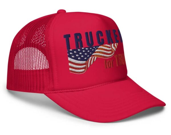 Embroidered Truckers for Trump Hat, Take America Back, Trump Rally Supporter Cap, Patriotic Flag Support Trump Hat, 2024 Election Gift.3