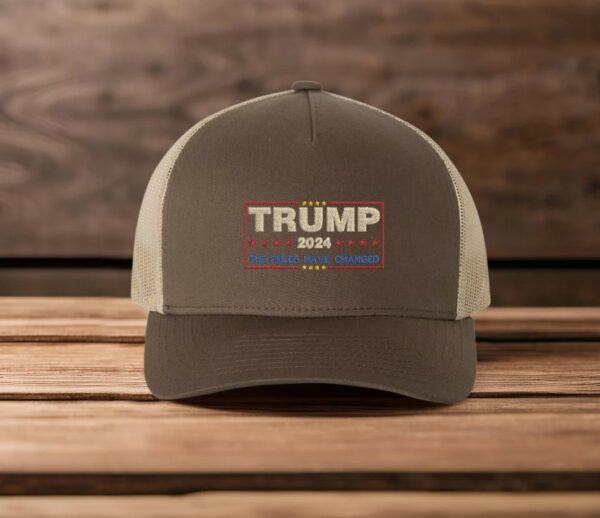 Embroidered Trump 2024 Hat, The Rules Have Changed Cap, Trump 2024 Trucker Hat, Trump 2024 Hat, Trump Trucker Hat, Adjustable Trump Cap