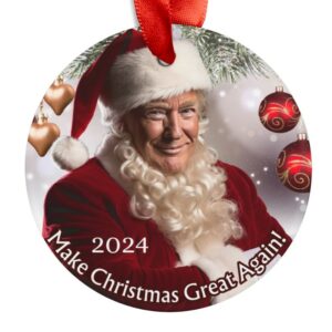 Funny President Donald J. Trump Make Christmas Great Again 2024 - Acrylic Ornament with Ribbon - MAGA