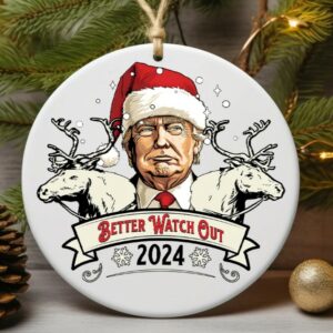 Funny Trump Christmas Ornament, Donald Trump 2024 Supporters, Political Decor, Gift for Republican, Election Gift