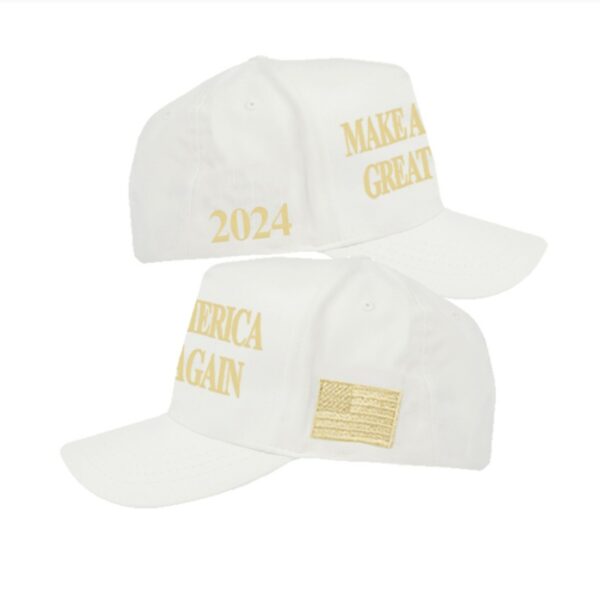 Gold White MAGA Hat