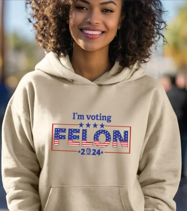 I'm Voting Felon Hoodie, Trump Vance Election 2024 Hoodie, Trump Felon America Hoodie, Trump Wanted For President Hoodie ,3