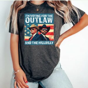 I’m Voting for the Outlaw Hillbilly 2024 T-Shirt, Trump Vance Shirt, Patriotic Election Tee, Retro Political Graphic, USA Flag, Maga Shirt1