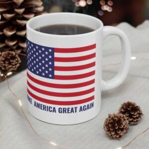 MAGA Ceramic Mug, (11oz, 15oz), American flag mug, Patriotic mug, Trump 2024, MAGA mug, Cool coffee mug, Trump mug, Flag mug, US Flag mug3