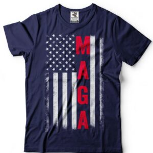 MAGA Flag Donald Trump 2024 Election T-shirt US Presidential Election Trump Re-election T-shirt USA Flag Tee4