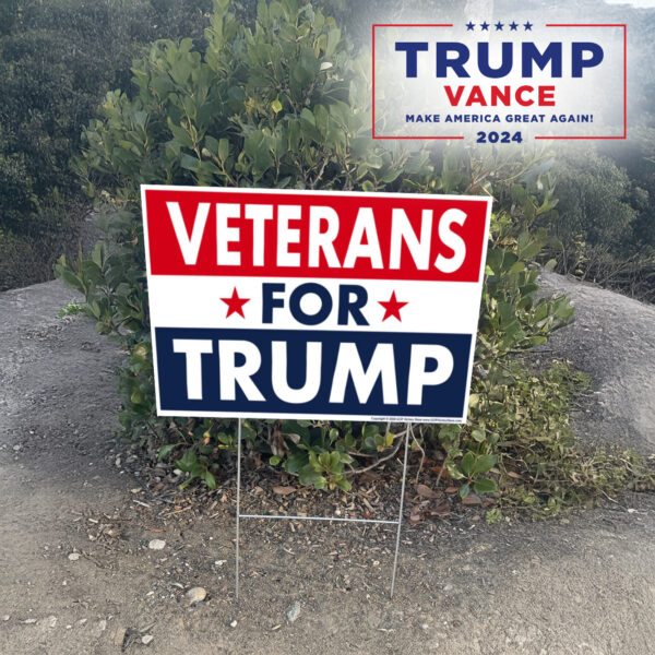 Military Veterans For Trump, Donald Trump 2024 Yard Sign2