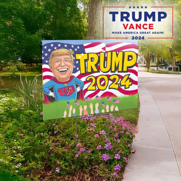 President Trump 2024 MAGA Election Lawn Sign, Trump Vance 2024 Yard Sign1