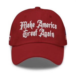 Red Gothic MAGA 45-47 Hat Cap