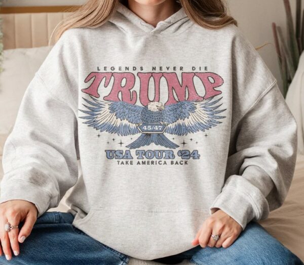 Retro Trump 2024 Election Hoodie Take America Back Republican Sweatshirt 80s Vintage Style MAGA Sweater Eagle Graphic Hoodie 45 47 Hoodies2