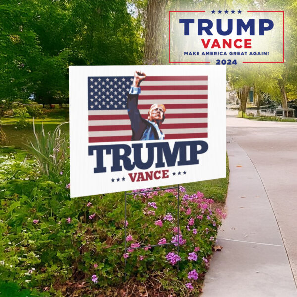 TRUMP VANCE Fist Pump lawn Yard Sign 1