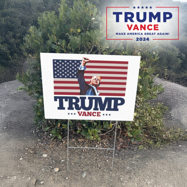 TRUMP VANCE Fist Pump lawn Yard Sign 2