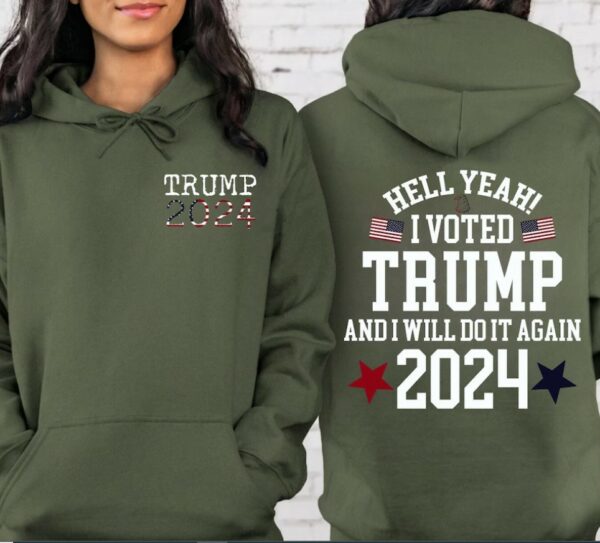 Trump 2024 I Voted Trump Sweatshirt, MAGA Sweatshirt, President Trump 2024 Sweatshirt, 4th of July Shirt, Republican Hoodie, Trump Election