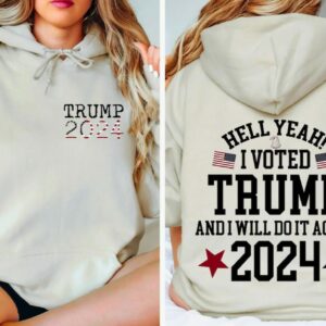 Trump 2024 I Voted Trump Sweatshirt, MAGA Sweatshirt, President Trump 2024 Sweatshirt, 4th of July Shirt, Republican Hoodie, Trump Election1