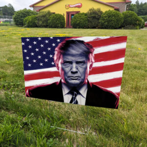 Trump 2024 Signs, Patriotic Trump Yard Sign, American Flag Background Yard Sign1