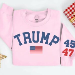 Trump 47 Crewneck Sweatshirt, Trump Train Sweatshirt, Trump 2024, Donald Trump 47th President, Trump Sweater, Awakened Patriot,Varsity Style3