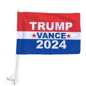 Trump Car Flag – 18” x 12” Election Car Flag – Vote Trump Vance Car Flag - Vote Donald Trump 2024 - MAGA Car Flag - Rated Up To 70 MPH1