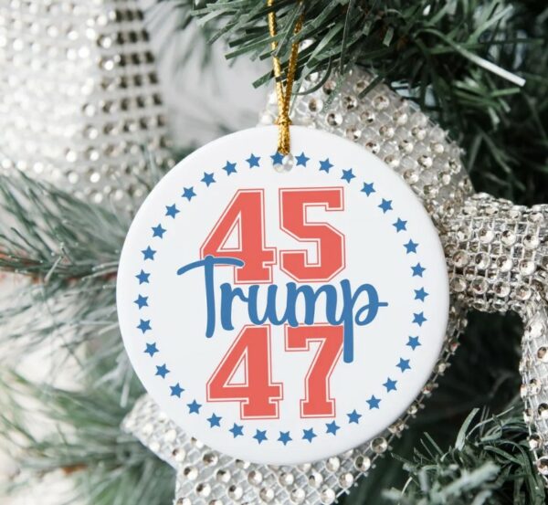 Trump Christmas Ornament 2024 Funny Trump Gift Unique Republican Decor Trump Supporter Merchandise Conservative Holiday Accent1