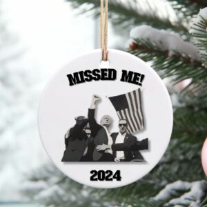 Trump Christmas ornament, Donald Trump Failed Attempt 2024 Ceramic Ornament, Christmas Tree ceramic ornament.