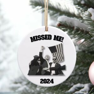 Trump Christmas ornament, Donald Trump Failed Attempt 2024 Ceramic Ornament, Christmas Tree ceramic ornament.