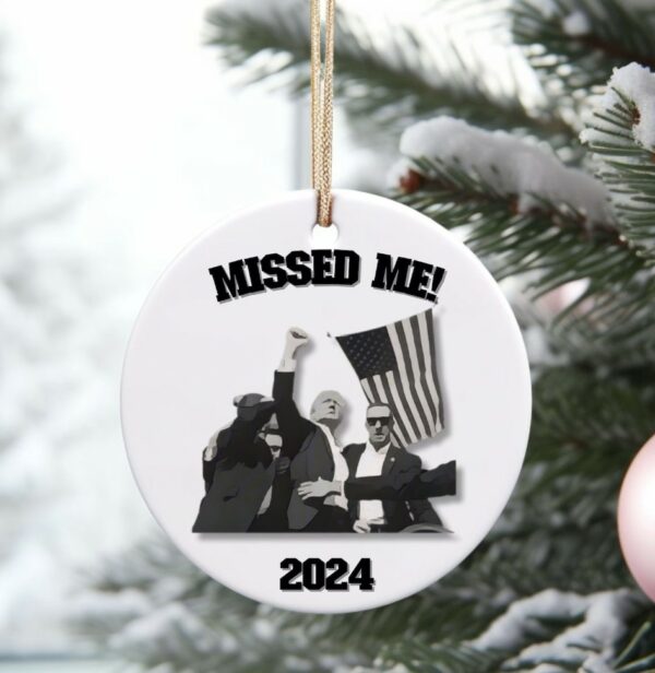 Trump Christmas ornament, Donald Trump Failed Attempt 2024 Ceramic Ornament, Christmas Tree ceramic ornament.