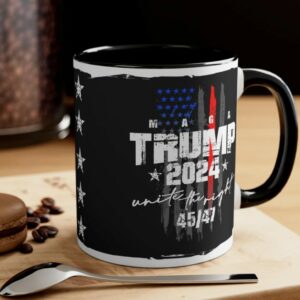 Trump Coffee Mug - 2024 MAGA Unite The Right 45 47 Coffee Mug 11oz Trump 45 47 Cup Trump USA Flag 45 45 Cup Trump MAGA Coffee Mug