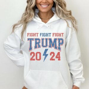 Trump Fight Hoodie Sweatshirt Trumpshirt Vintage Trump Rally Crewneck Maga Merch Trump Vance 2024 Trump Republican Conservative Supporter 92