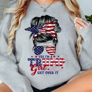 Trump Girl Sweatshirt, Trump 2024 Sweatshirt, Pro Trump Sweater, Pro America Sweat, Republican Sweater, Trump Women Sweatshirt, USA Flag Tee1