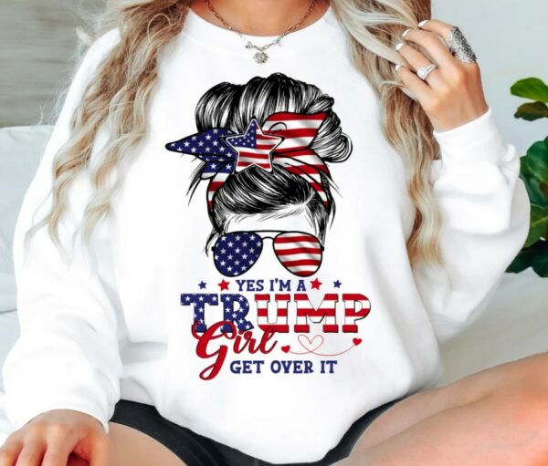 Trump Girl Sweatshirt, Trump 2024 Sweatshirt, Pro Trump Sweater, Pro America Sweat, Republican Sweater, Trump Women Sweatshirt, USA Flag Tee2