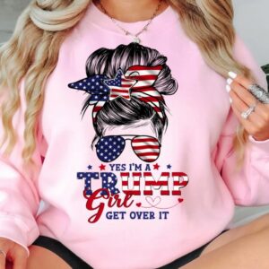 Trump Girl Sweatshirt, Trump 2024 Sweatshirt, Pro Trump Sweater, Pro America Sweat, Republican Sweater, Trump Women Sweatshirt, USA Flag Tee3