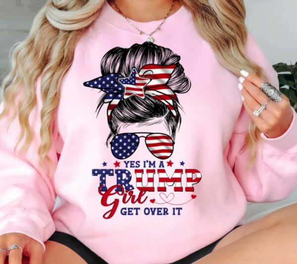 Trump Girl Sweatshirt, Trump 2024 Sweatshirt, Pro Trump Sweater, Pro America Sweat, Republican Sweater, Trump Women Sweatshirt, USA Flag Tee3