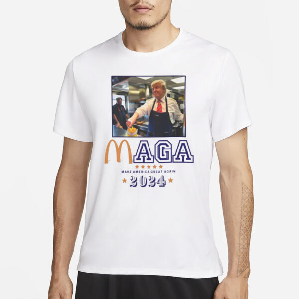 Trump McDonalds MAGA shirt for Men Political Statement Graphic Tee, men shirts1