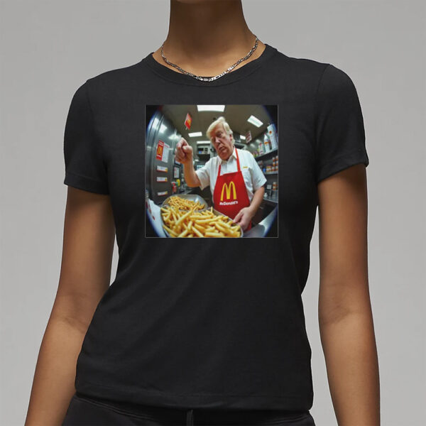 Trump, McDonalds, V-Neck Tee, Unisex Jersey Shirt, Quirky Humor Gift, Foodie Apparel, Casual Wear, Great for Foodies3