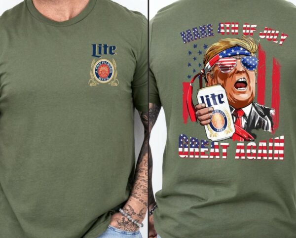 Trump Miller Lite Shirt, Make Trump 4th of July Great Again T-Shirt, Trump 4th Of July Shirt, Miller Light Beer Shirts, Trump Drinking Shirt