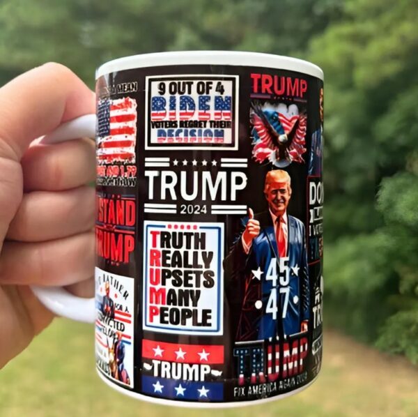 Trump Mug, 15 oz Trump Coffee Mug, Handmade Trump Mug, Trump Supporter Gift, Trump Slogans Mug, Dad Trump Mug, Republican Coffee Cup3