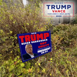 Trump Never Surrender Yard Sign, President 2024, Donald Trump Yard Sign