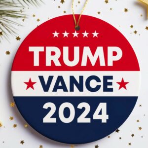 Trump Vance 2024 Christmas Ornament, Trump For President Holiday Ornament, Republican Xmas Tree Decor, Donald Trump Bauble