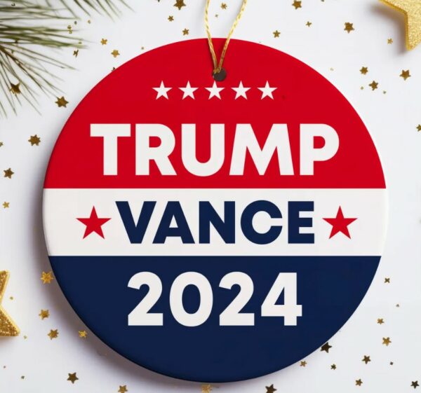 Trump Vance 2024 Christmas Ornament, Trump For President Holiday Ornament, Republican Xmas Tree Decor, Donald Trump Bauble