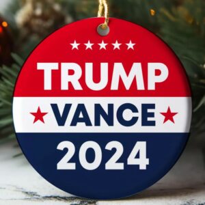 Trump Vance 2024 Christmas Ornament, Trump For President Holiday Ornament, Republican Xmas Tree Decor, Donald Trump Bauble1