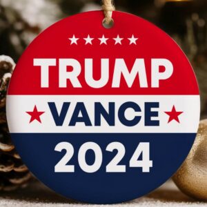 Trump Vance 2024 Christmas Ornament, Trump For President Holiday Ornament, Republican Xmas Tree Decor, Donald Trump Bauble2