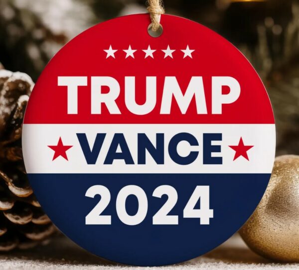 Trump Vance 2024 Christmas Ornament, Trump For President Holiday Ornament, Republican Xmas Tree Decor, Donald Trump Bauble2