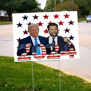 Trump Vance 2024 Full Picture Red White and Blue Political Election Yard sign2